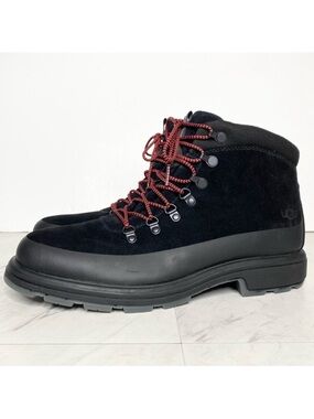 New! UGG Biltmore Lace Up Black Suede Hiker Boot 9